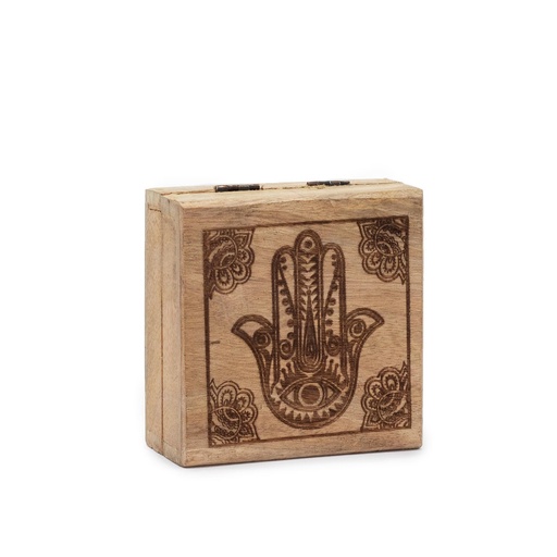 [ETBT-04] Caja cuadrada pequeña 10x10x4,2cm - Hamsa Negro
