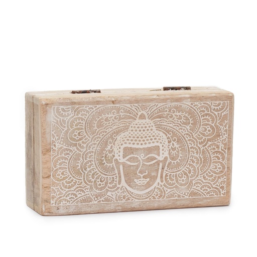 [ETBT-05] Caja cuadrada mediana 17x10x4,2cm - Cara Buda Blanco