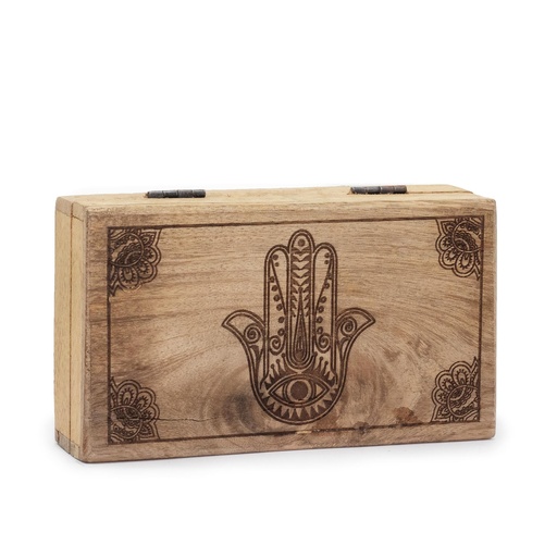[ETBT-08] Caja cuadrada mediana 17x10x4,2cm - Hamsa Negro