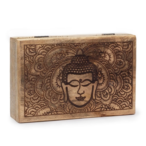 [ETBT-10] Caja rectangular grande 21.5x14x6.3cm - Cara de Buda Negra