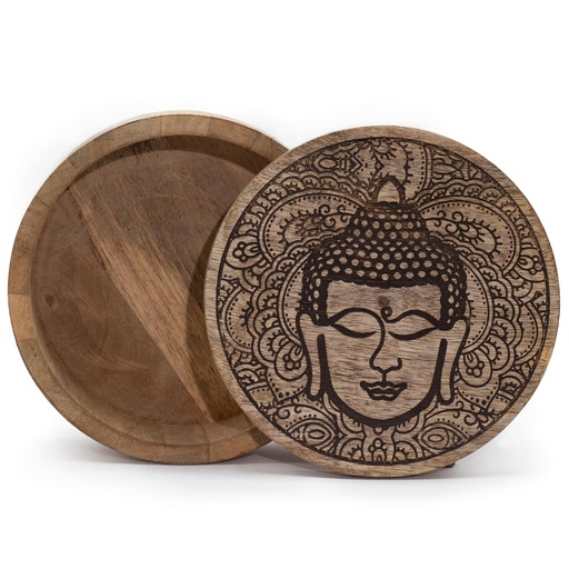 [ETBT-14] Caja Redonda Grande 17,5x7,5cm - Cara de Buda Negra