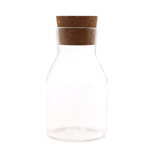 [CGJ-16] Tarro de cristal Cottage con corcho - Transparente - 15 cm