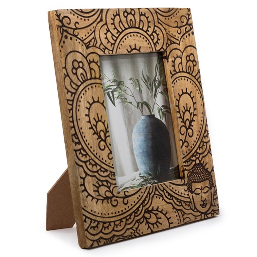 [MWPF-02] Marco Grande de Madera de Mango (para 13x18cm) 28x23x2cm - Buda Negro