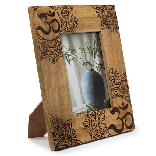 [MWPF-06] Marco Grande de Madera de Mango (para 13x18cm) 28x23x2cm - Mandala Negro