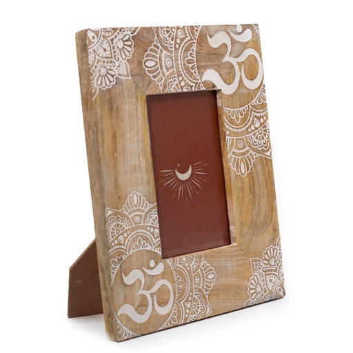 [MWPF-11] Marco de Madera de Mango (para 10x15cm) 26x20x2cm - Mandala Blanco