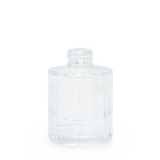 [RDBot-29] Botella redonda acanalada para difusor de varillas de 150 ml  - Transparente