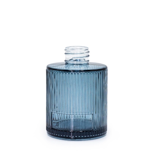 [RDBot-30] Botella redonda acanalada para difusor de varillas de 150 ml  - Azul ahumado