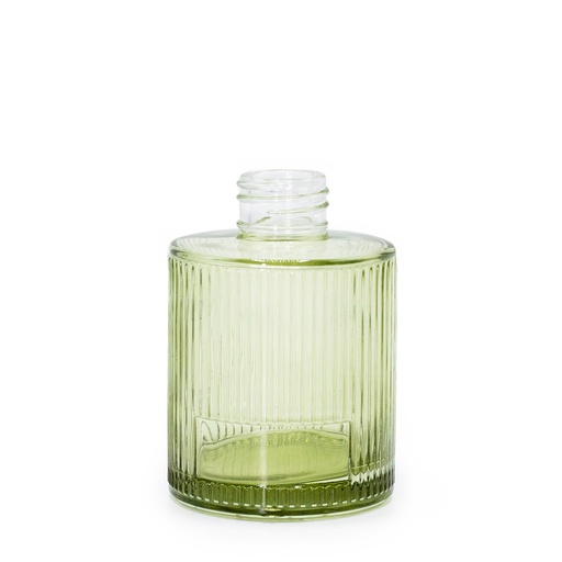 [RDBot-31] Botella redonda acanalada para difusor de varillas de 150 ml  - Verde ahumado
