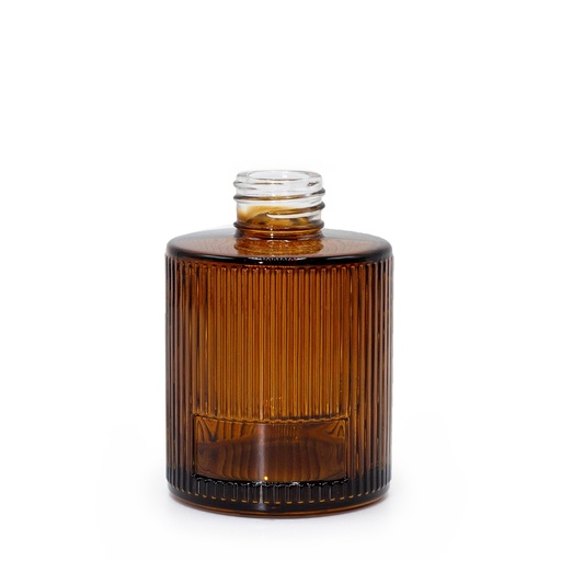 [RDBot-32] Botella redonda acanalada para difusor de varillas de 150 ml  - Ámbar