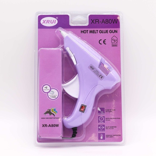 [GlueG-04EU] Pistola de Pegamento caliente Xrui 80W Hobby (enchufe UE) - para barras de 11 mm