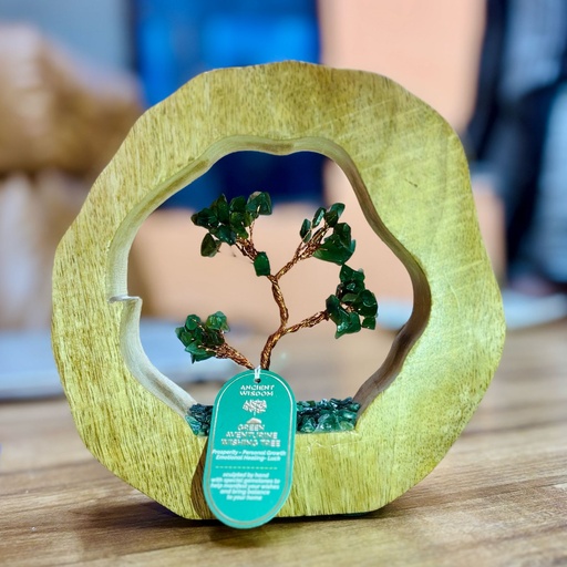 [GemTG-04] Jardín de Árbol de Gemas - Anillo de Madera - Aventurina Verde - 60 Chips