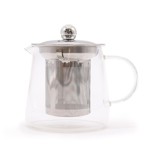 [GTeaP-08] Tetera con infusor de vidrio - Forma de petaca - 350ml