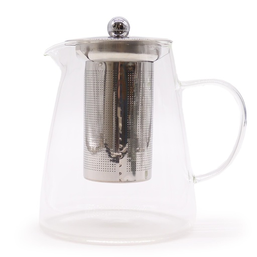 [GTeaP-09] Tetera de vidrio con infusor - Forma de petaca - 950ml