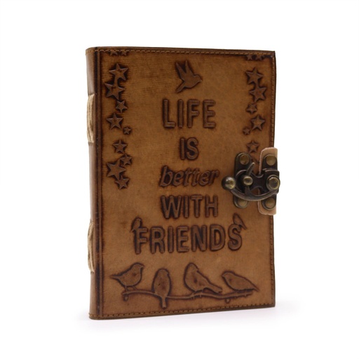[LBN-67] Diario de Piel  - La vida es mejor con amigos - 12,5x17,5cm