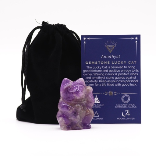 [GemF-52] Gema Gato de la Suerte - Amatista 50x35x25mm