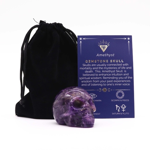 [GemF-40A] Gema Calavera Grande - Amatista- 50x40x30mm