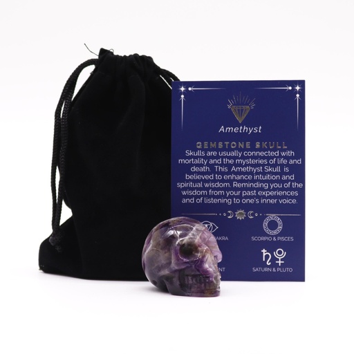 [GemF-36A] Gema Calavera Pequeña - Amatista - 40x30x28mm
