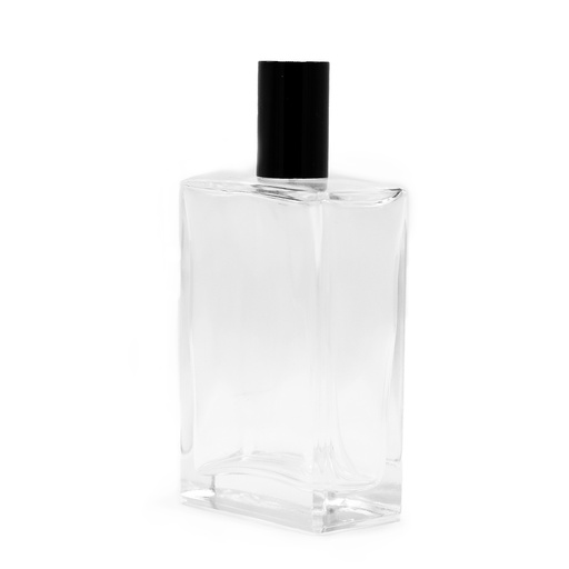 [PerfB-16] Botella cuadrada gruesa de 100 ml, spray negro y tapa