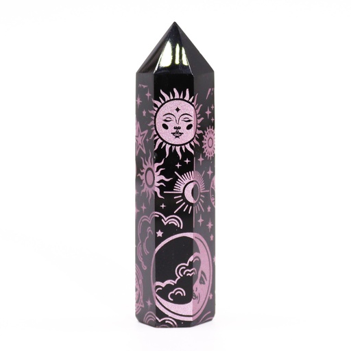 [CryPt-02] Puntas de Obsidiana Negra (aprox 60-70 gm 9cm) - Historia Mística- Rosa