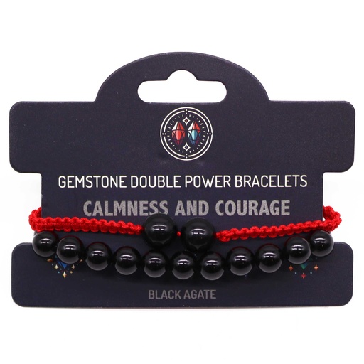 [GDPB-02] Pulseras de Doble Poder - Ágata Negra