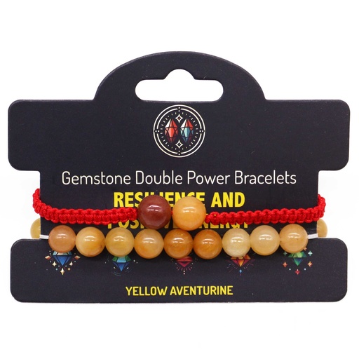 [GDPB-08] Pulseras de Doble Poder de Piedras Preciosas - Aventurina Amarilla