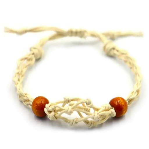 [CGBC-02] Pulsera de Macrame para Piedras Preciosas 20-28cm - Natural