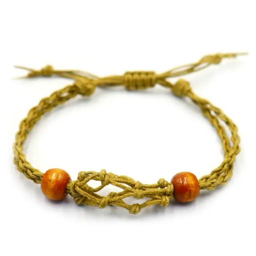 [CGBC-06] Pulsera de Macrame para Piedras Preciosas 20-28cm - Arena