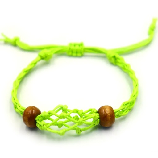 [CGBC-08] Pulsera de Macrame para Piedras Preciosas 20-28cm - Verde