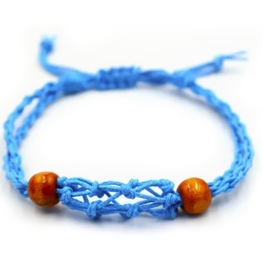 [CGBC-09] Pulsera de Macrame para Piedras Preciosas 20-28cm- Azul