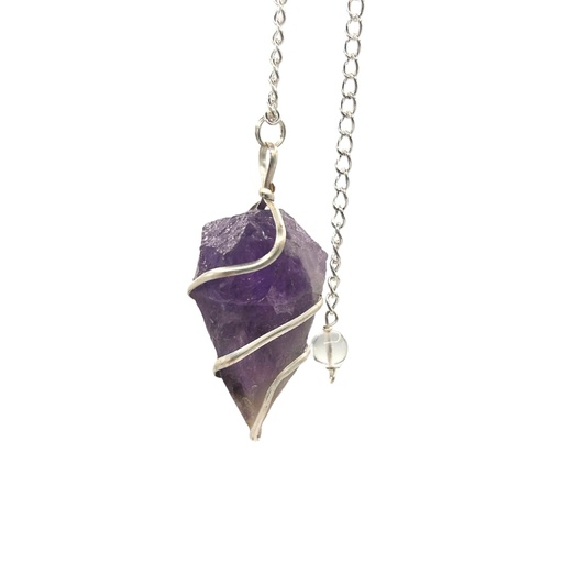 [SpecMP-53] Raw Gemstone Pendulum - Amethyst