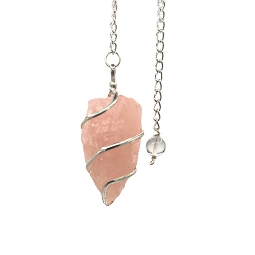 [SpecMP-55] Raw Gemstone Pendulum - Rose Quartz