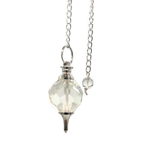 [SpecMP-60] Facted Gemstone Pendulum - Rock Quartz