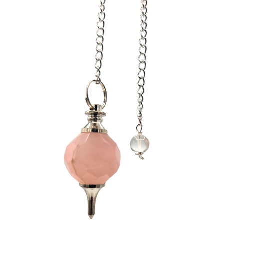 [SpecMP-61] Facted Gemstone Pendulum - Rose Quartz
