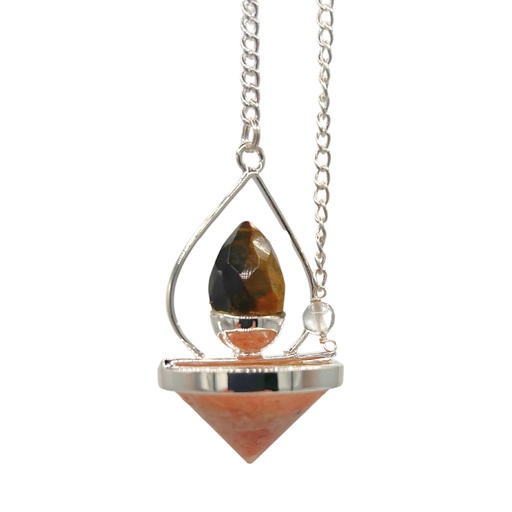 [SpecMP-65] Gemstone Lantern of Life Pendulum - Sunstone & Tigereye