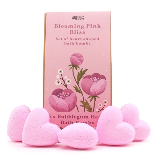 [HBBS-02] Set de Bombas de Baño de Corazón-Felicidad Rosa Florecente