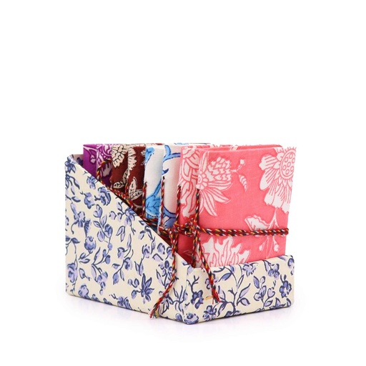 [CBN-01] Cuadernos de Algodón con Estampado Floral 7x10cm (display pack)