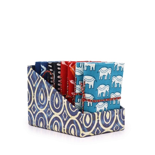 [CBN-02] Block Print Cuadernos de algodón encuadernados 7x10cm (display pack)