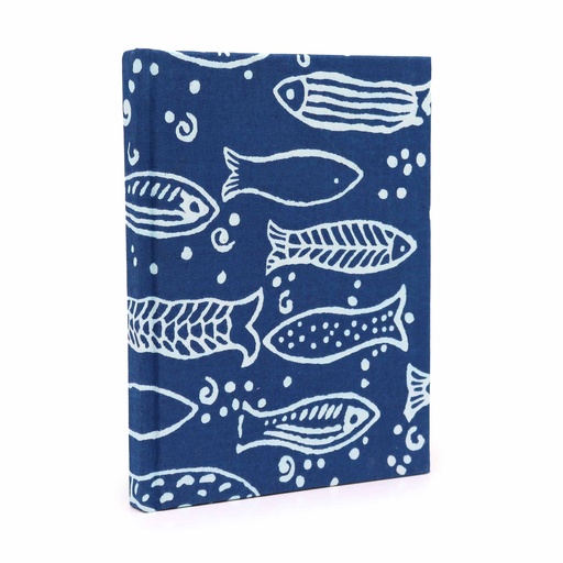 [CBN-03] Cuadernos con encuadernación de algodón 20x15cm - 96 páginas - Pez índigo