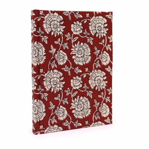 [CBN-08] Cuadernos con encuadernación de algodón 20x15cm - 96 páginas - Floral burdeos