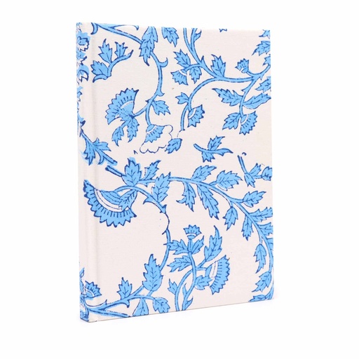 [CBN-09] Cuadernos encuadernados en algodón 20x15cm - 96 páginas - Floral azul pálido