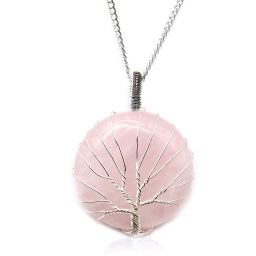 [IGJ-01] Collar Árbol de la Vida - Cuarzo Rosa