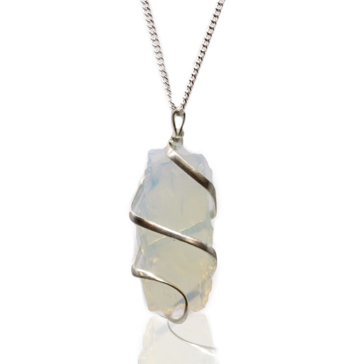 [IGJ-15] Collar de gemas envueltas en espiral - Opalita en bruto