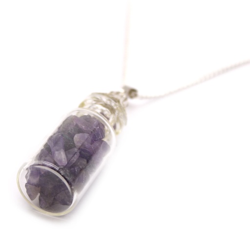 [IGJ-18] Collar de Piedras Preciosas Embotelladas - Amatista