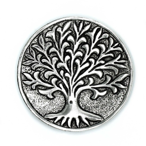 [PAIH-05] PortaIncienso Árbol de la Vida Aluminio Pulido 10cm