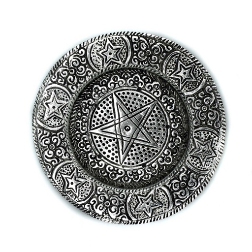 [PAIH-08] PortaIncienso Pentágono Aluminio Pulido 11.5cm