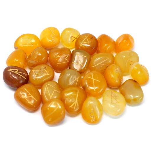 [Rune-40] Conjunto de Piedras Runas en Bolsa- Onix Amarillo