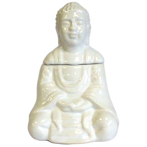 [OBBB-05] Quemador aceite Buda sentado - Blanco