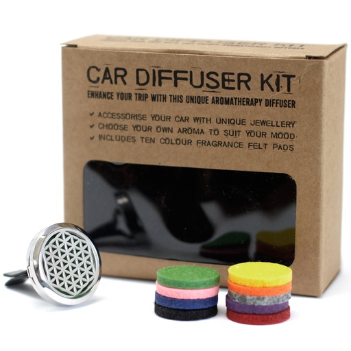 [AromaC-03] Kit difusor para coche -La flor de la vida - 30mm