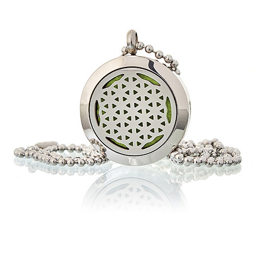[AromaJ-02] Collar difusor de aromaterapia 25mm - Flor de la Vida