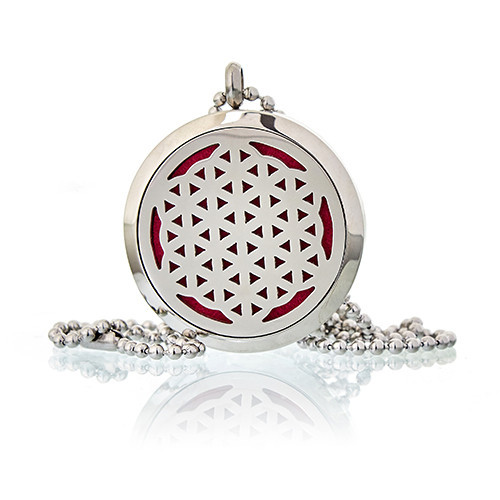 [AromaJ-09] Collar difusor de aromaterapia 30mm - Flor de la Vida